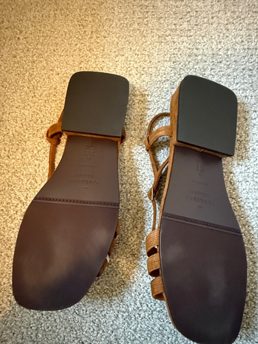 Never Worn Sezane Josepha Low Caramel Sandals. Size 8 - Picture 3 of 5